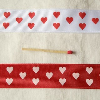 Grosgrain hearts ribbon 2,3cm
