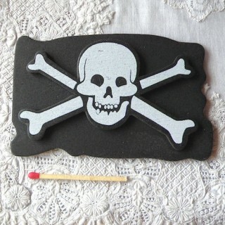 Wooden Jolly Roger pirate...