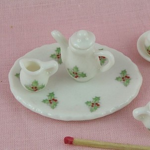1:12 Miniatures Métal Poupées Vaisselle Service à thé Théière Thé Set Pour Maison De Poupée 