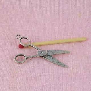 Miniature silvery Scissors,...