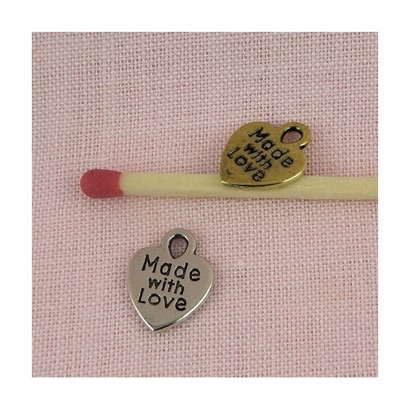Coeur miniature, pendentif coeur, breloque coeur, poupée, 0,8 cm