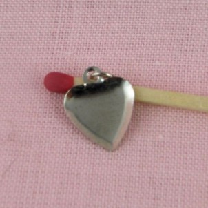 Coeur pendentif avec anneau fin lisse, 1,4 cm.