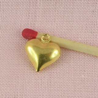 Pendant convex heart, doll jewel 1,4 cm, 14 mm.