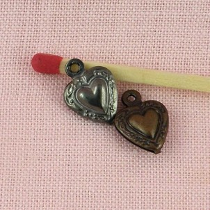 Pendentif cœur bombé bijou poupée 12 mm