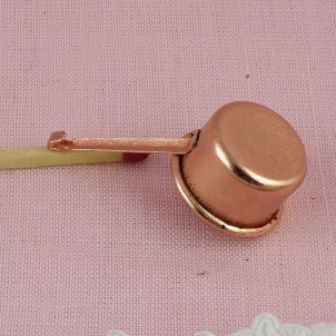 Casserole en cuivre 2 cm diamètre miniature cuisine poupée.