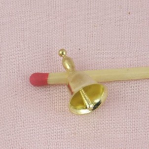 Cloche, clochette métal à  manche miniature poupée, 18 mm