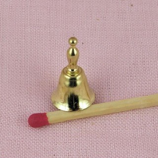 Cloche, clochette métal à  manche miniature poupée, 18 mm