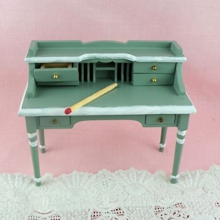 Bureau, pupitre miniature avec chaise, maison de poupée