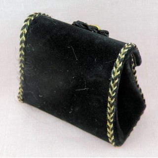 Velvet purse miniature 6 cms for doll 