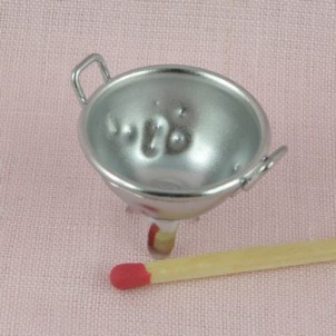 Dinette: passoire cuisine, miniature poupée 5,5 cm, 55 mm.