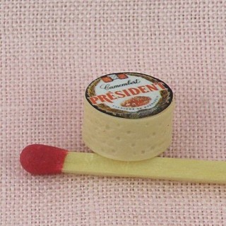 Cheese with vine and bred on a wooden cutboard with knife miniature doll house
