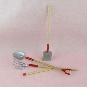 Miniature Garden accessories, 3 tools  9,5 cms