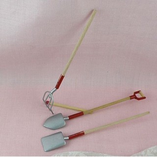 Miniature Garden accessories, 3 tools  9,5 cms
