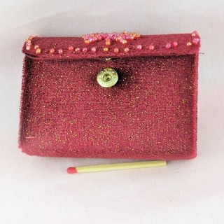 Fabric purse miniature 6 cms for doll 