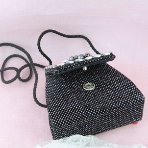 Velvet purse miniature 6 cms for doll 