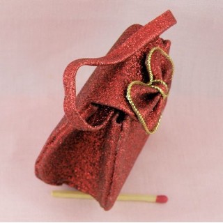Fabric purse miniature 6 cms for doll 