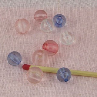 Round plastic beads 10 mms.