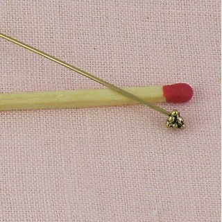 Attache tige pour perles en métal à vis, 6 cm.