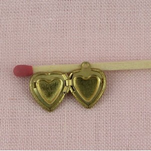 Pendentif breloque cœur creux bijou poupée 13 mm