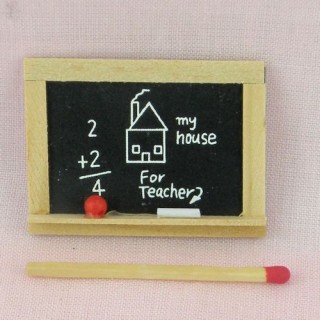 Chalkboard doll house, blackboard doll school, 4,5 x 3,5 cms