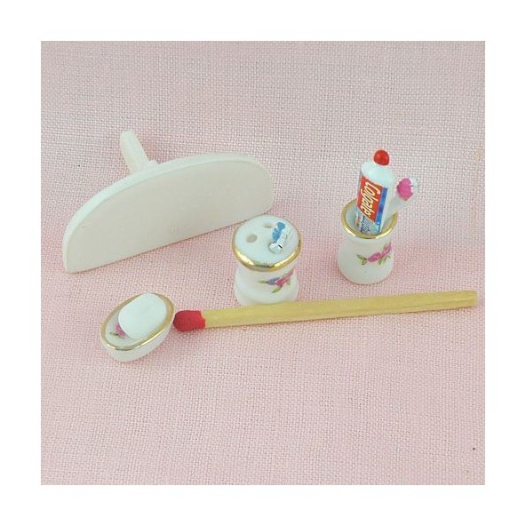Vanity tray miniature, cosmetic long shelf doll house Toiletries