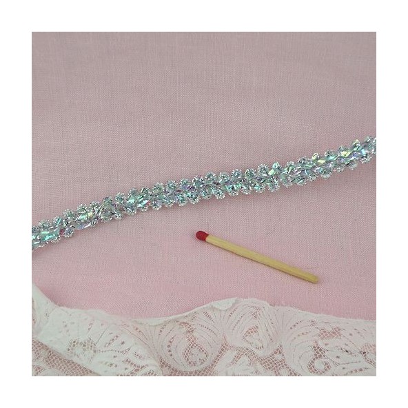 Silver holographic braid, 1,25 cms.