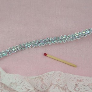 Silver holographic braid, 1,25 cms.
