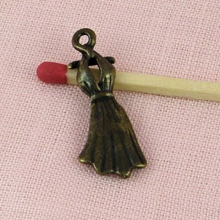Flared party dress pendant charm 25 mms.