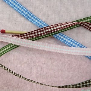 Check ribbon vintage  7 mms