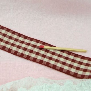 Check taffeta ribbon, vintage, 2,5cm