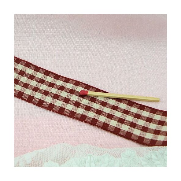 Check taffeta ribbon, vintage, 2,5cm