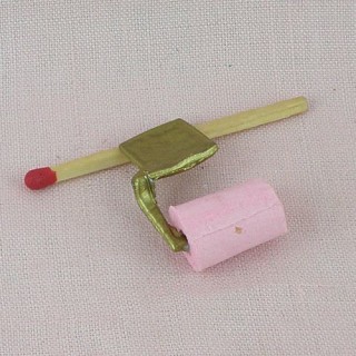 Toilet roll holder miniature for doll house 
