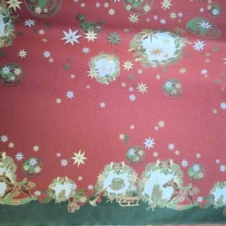 Coupon of Christmas cotton fabric printed in Alsace