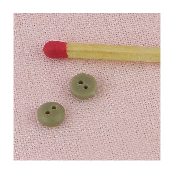 Tiny bulging matt two holes buttons,5,2 mm.