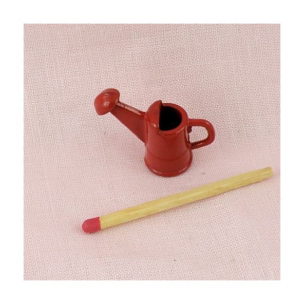 Miniature Metal red enemaled watering can 23 mms hight