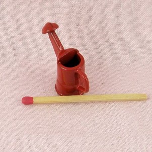 Miniature Metal red enemaled can watering 23 mms hight