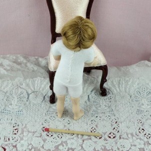 Miniature child character doll 1/12, luxurous and articuled