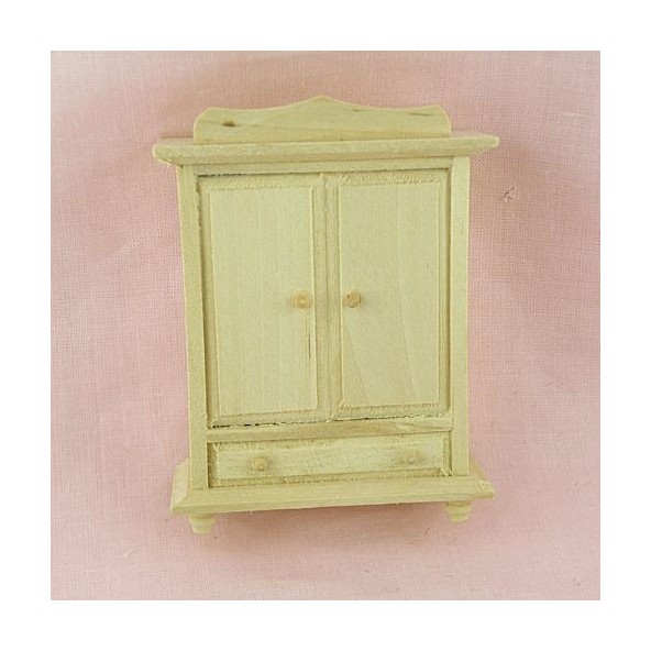 Armario armario armario grande de madera sin terminar miniatura casa de  muñecas 1:12