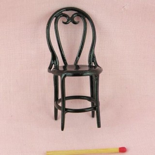 Bar chair miniature painted iron, doll house restaurant