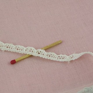 Dentelle broderie anglaise coton, losanges, 1,5 cm.