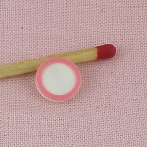 Bouton à  pied, bicolore, cercle rose, 1 cm.