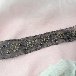 Large lace embroidered metallic thread and sequins
