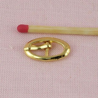 Boucle métal ovale petite, mini ceinture poupée. 1,8 cm