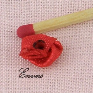 Rose en ruban, fleur à  coudre, 10mm, 1cm.