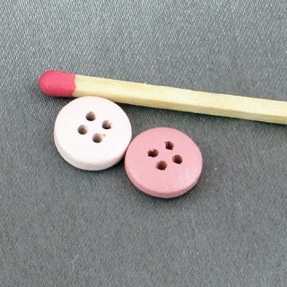 Wooden button 4 holes 1 cm