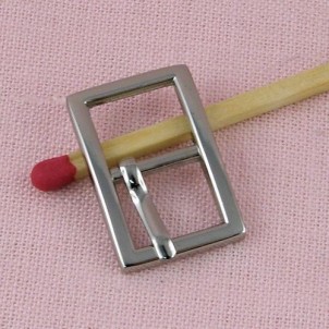 Boucle métal  petit rectangle fin,ceinture poupée, 1,9 cm.