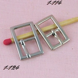 Boucle métal  petit rectangle fin,ceinture poupée, 1,9 cm.