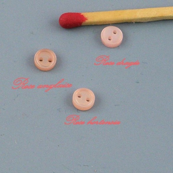 Boutons creux  2 trous,, nacrés à  bord 4,8 mm.