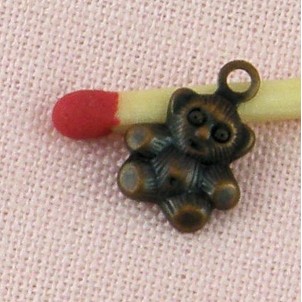 Breloque Nounours métal minuscule 8 mm