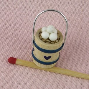 16 Eggs in carton doll kitchen miniature